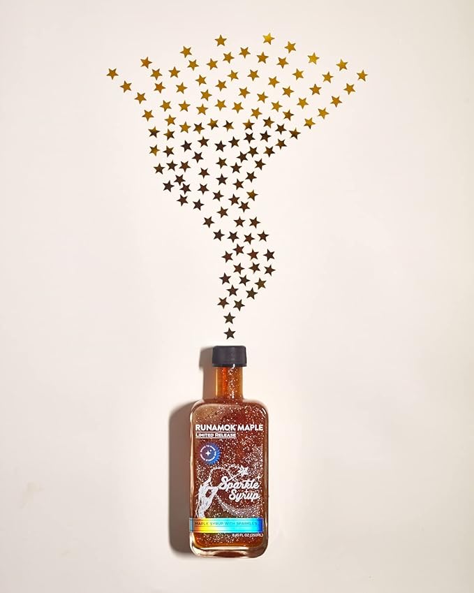 Runamok Sparkle Syrup - Maple Syrup Infused with Edible Sparkles, Perfect Pancake Syrup, Fun