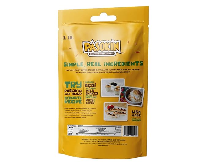PASOKIN | Peanut Butter Crumbs | Gluten-Free, Vegan, All Natural Peanut Butter Topping, Made in