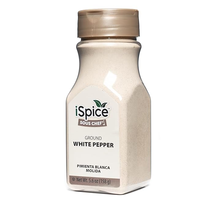 iSpice Ground White Peppers Spices and Seasonings For Cooking, 5.6 Ounce White Peppercorns