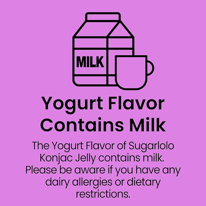 Sugarlolo Konjac Sweet Yogurt Jelly Snack - Vegan Jello with Zero Sugar | Only 4 Calories per Pouch