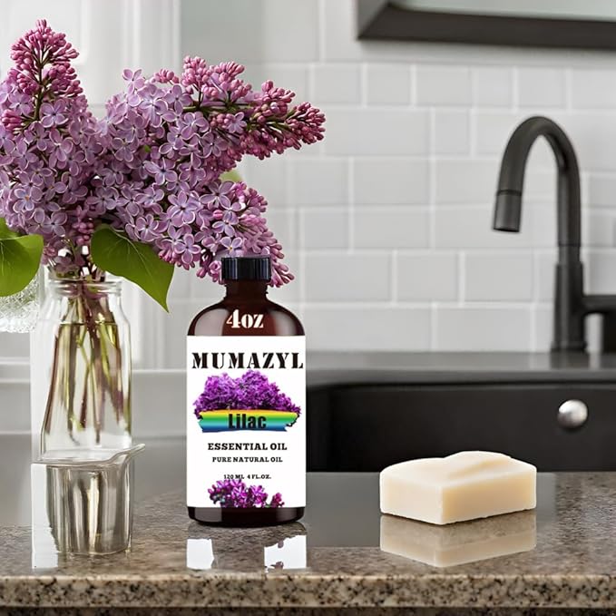 Lilac Essential Oil, Lilac Oil 4 Fl Oz 120ML for Diffuser Humidifier Yoga Cleaning DIY Candle Soap