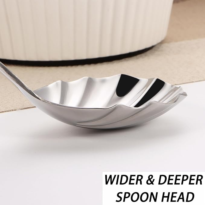 Large Serving Spoon,9" Serveware Spoons Set,Stainless Steel Catering Serving Utensils for Party