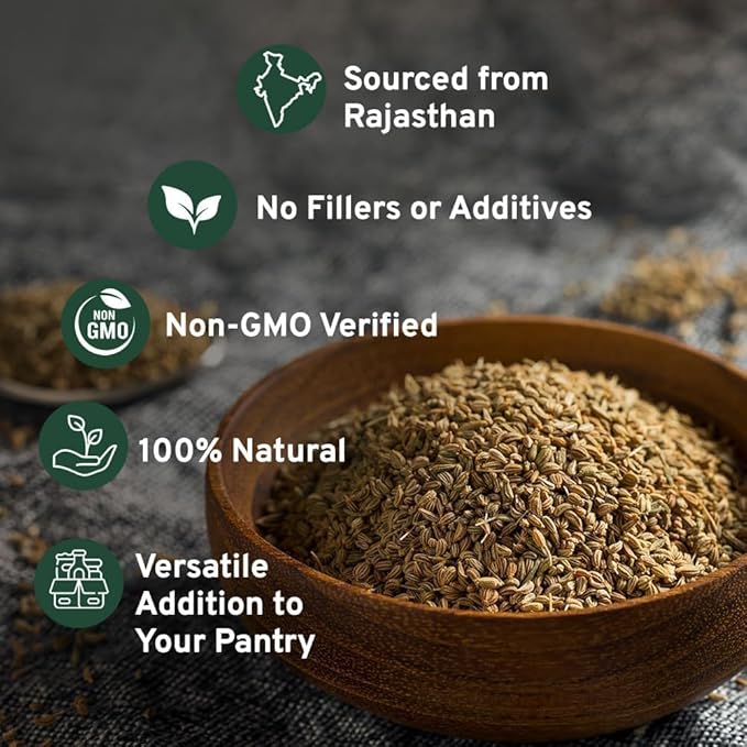 HANDPICK Ajwain Seeds (397g/14oz) Whole Carom Seeds | Vegan, Gluten free, Non GMO | Raw Carom