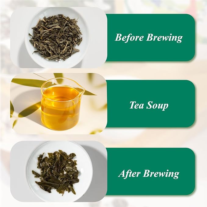 WT WEETEE Decaf Jasmine Green Tea Loose Leaf, 110+ Cups, Made of CO2-Decaffeinated Green Tea Leaves