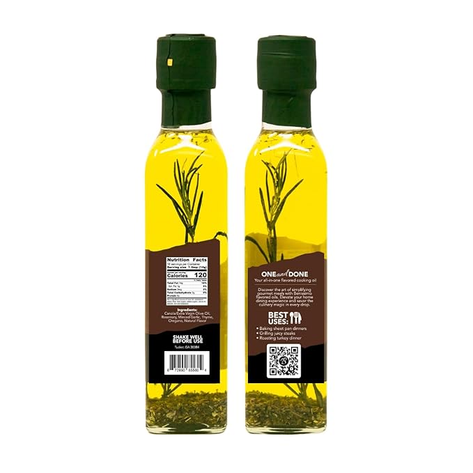 Benissimo Roasted Garlic Herb Infused Oil, All Natural Gourmet Cooking Oil with Slow-Roasted Garlic