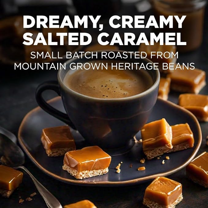 Maud's Salted Caramel Flavored Instant Coffee, 52 ct, 100% Arabica Coffee, Medium Roast, Instant