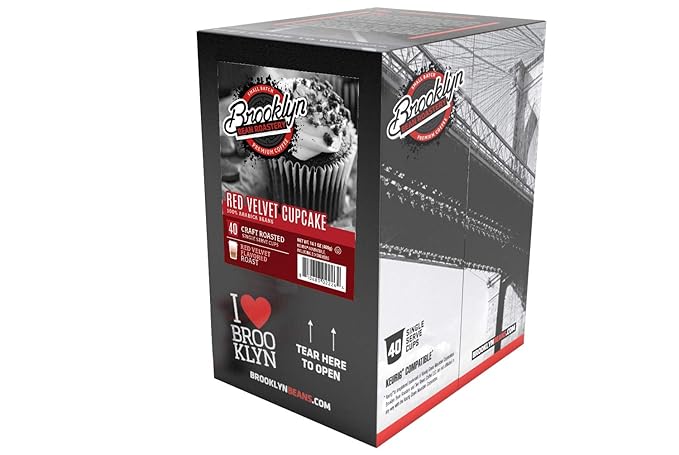 Brooklyn Beans Red Velvet Coffee Pods - Compatible with Keurig 2.0 K Cup Brewers, 40 Count