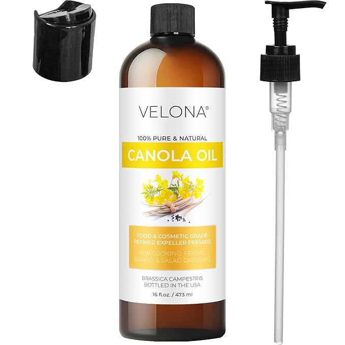velona Canola Seed Oil 16 fl oz | 100% Pure and Natural Carrier Oil | Refined, Expeller pressed |