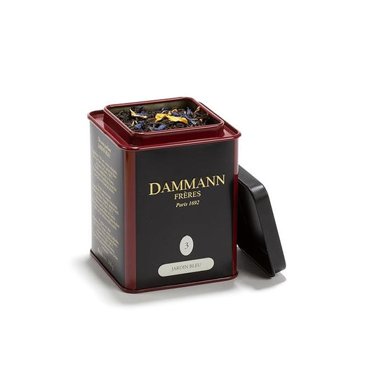 Dammann Freres Loose Leaf, Jardin Bleu, Premium Gourmet French Black Tea, Blend Strawberry, Rhubarb