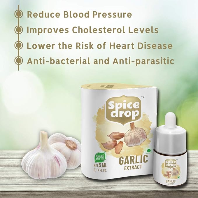 Spice Drop Pure Garlic Extract - Salad Dressing, Seasoning, Cooking, Baking, Dips | Premium Quality