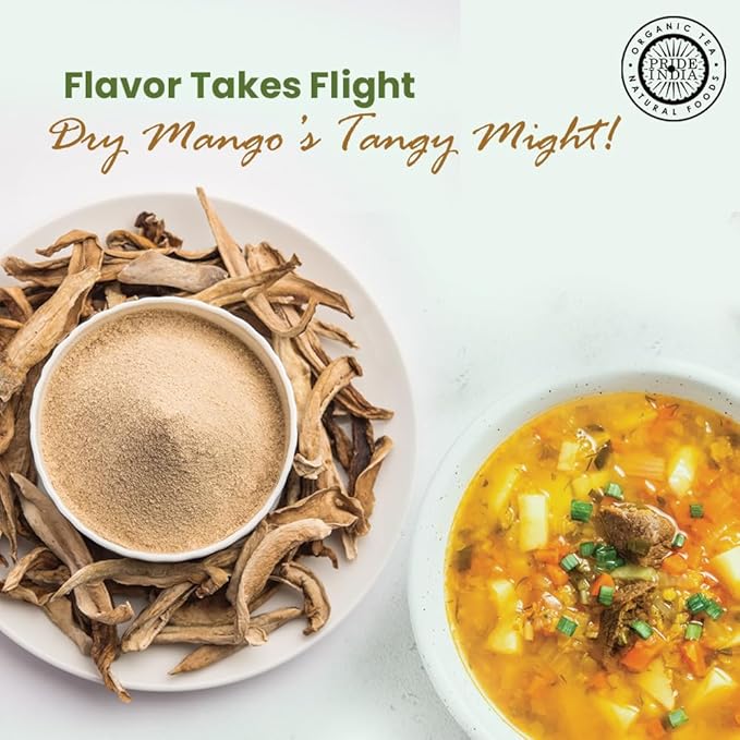 Pride of India | Dry Mango Powder 2.2 oz (62.36 gm) Small Dual Sifter Bottle | Amchur for Flavor