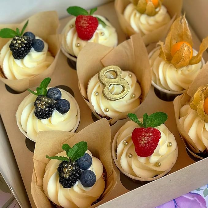 150 Pieces Tulip Cupcake Muffin Liners Paper Baking Cups Greaseproof Cupcake Wrappers for Birthday