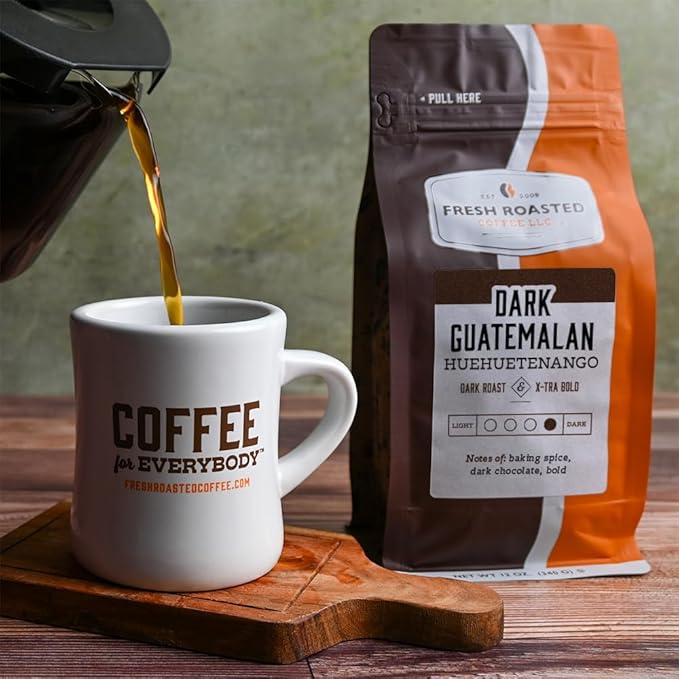 Fresh Roasted Coffee, Dark Guatemala Huehuetenango | 12 oz | Single Origin | Dark Roast | Kosher |
