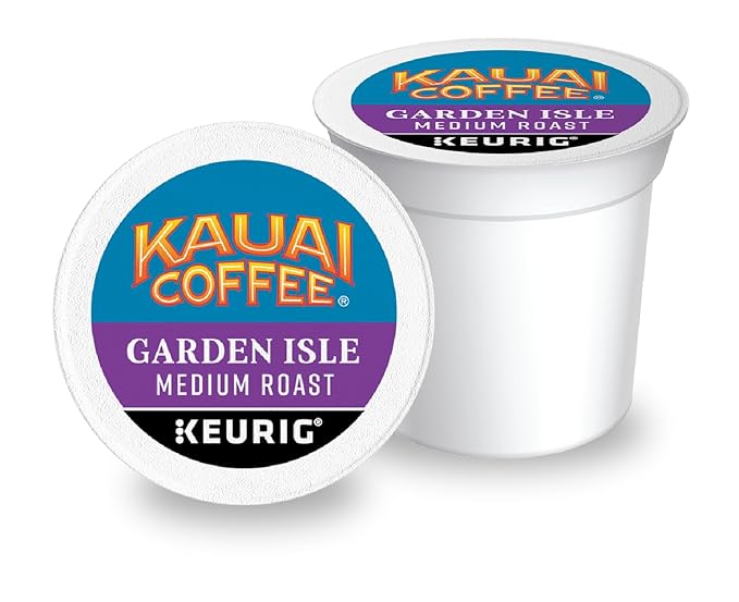 Kauai Coffee K-Cup Pods for Keurig Brewers – Arabica Coffee, 10% Hawaiian – Medium Roast, Bright