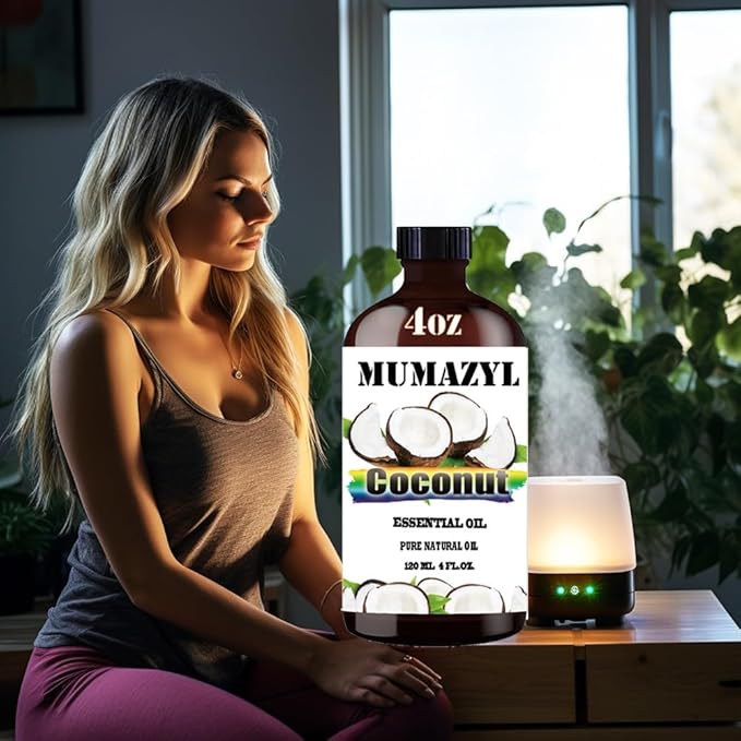 Coconut Essential Oil, Coconut Oil 4 Fl Oz 120ML for Diffuser Humidifier Yoga Cleaning DIY Candle