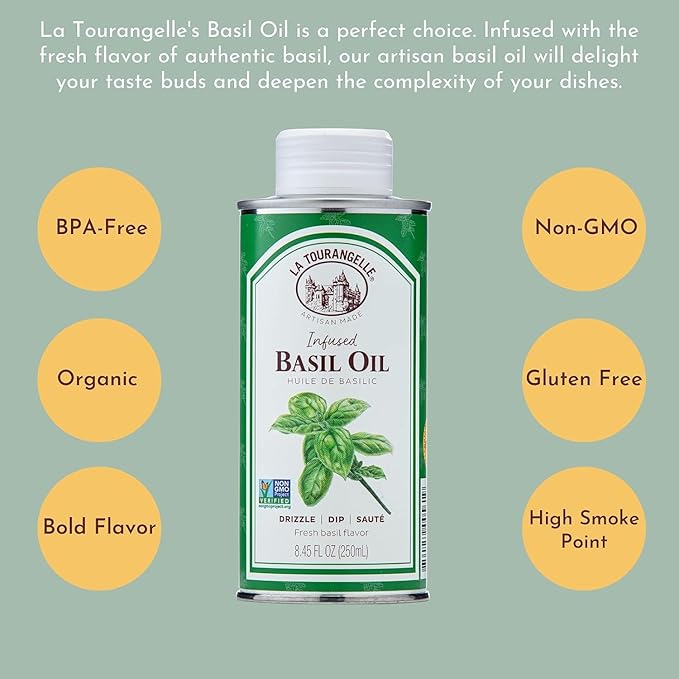 La Tourangelle, Infused Trio of Oils - Basil Oil, Garlic Oil, White Truffle Oil,Complex Gourmet
