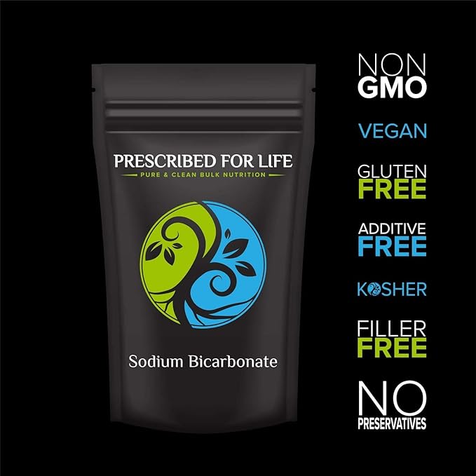 Prescribed For Life Sodium Bicarbonate Powder, Organic Aluminum Free Baking Soda, Bicarbonato de