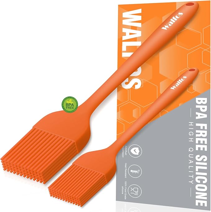 Walfos Silicone Basting Pastry Brush, Heat Resistant Pastry Brush Set, Strong Steel Core and