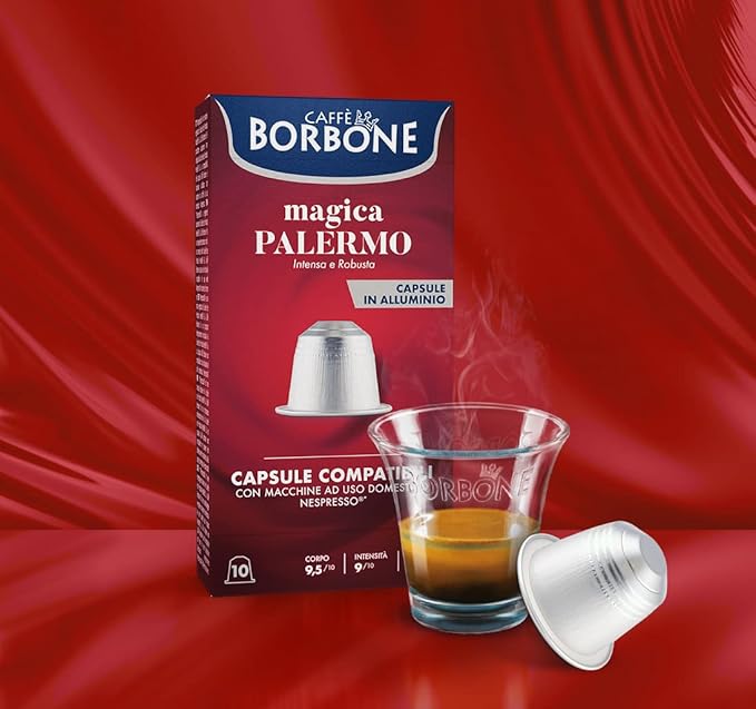 Caffe Borbone Aluminum Coffee Pods Compatible with Nespresso Original Machines, Magica Palermo