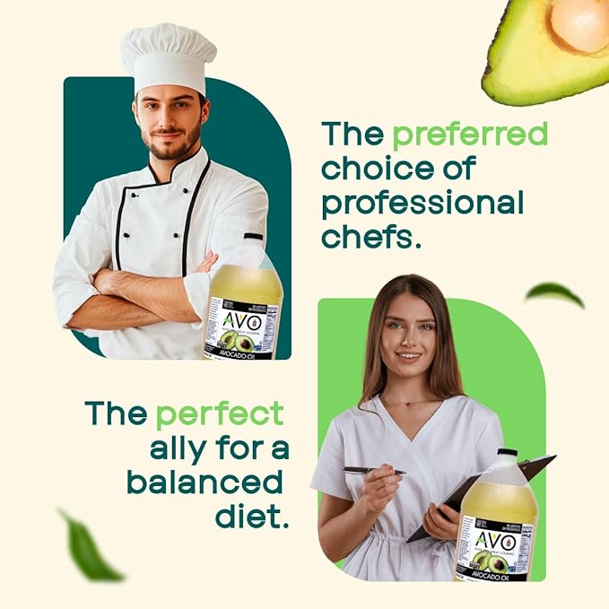 AVO NON GMO 100% Avocado Oil, 1 Gallon 128 Fl-oz, NO Preservatives Added