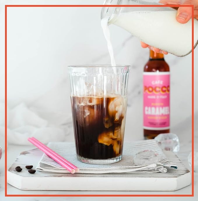 Cafe Pocco Caramel Syrup 750ml Glass Bottle (1 Bottle, Caramel)