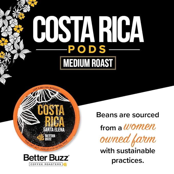 Better Buzz Costa Rica Medium Roast Coffee Pods 12ct., California Solar Energy Produced Recyclable