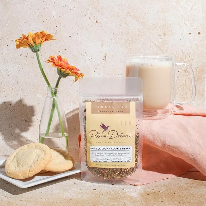 Tranquil Peach Herbal Tea – Caffeine-Free Loose Leaf Blend with Chamomile, Peach and Pineapple