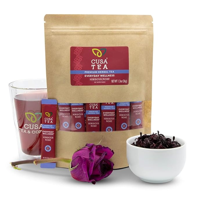 Cusa Tea & Coffee | Everyday Wellness Herbal Tea | Premium Caffeine Free Instant Tea | Hot & Iced