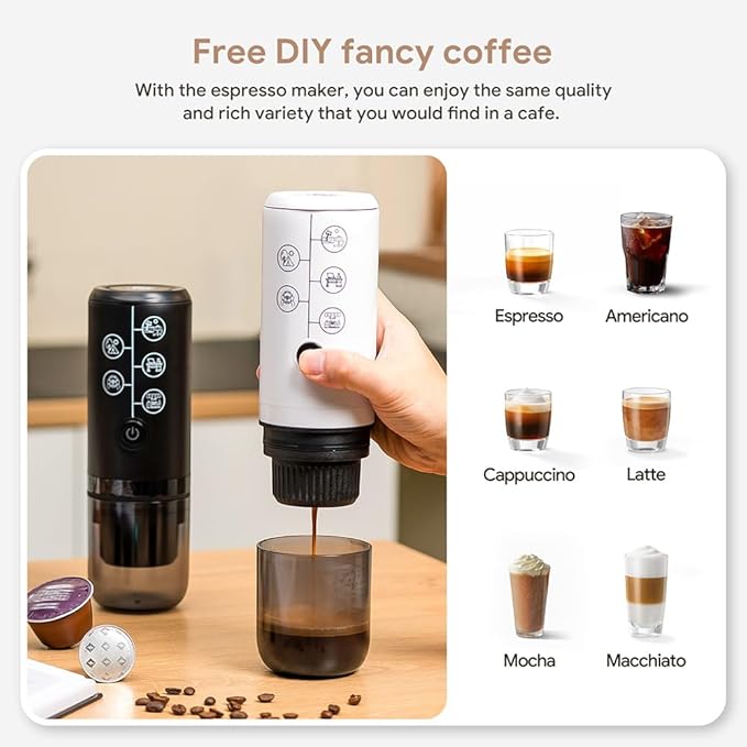 BENFUCHEN 3 in 1 Portable Espresso Machine With NO Heating Function, Type-C Charging Electric