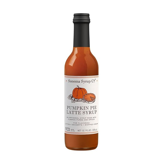 Sonoma Syrup Co. Pumpkin Pie Latte Syrup 12.7 Fl Oz | for Coffee, Latte and Baking | Hand Crafted