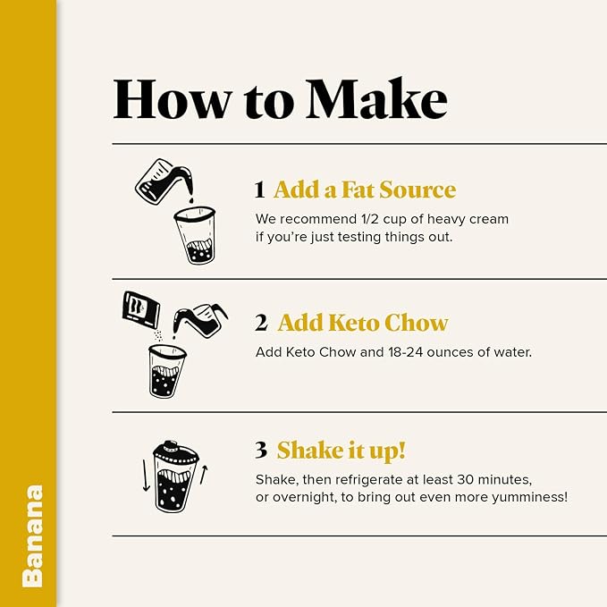Keto Chow Banana - Keto Meal Replacement Shake Powder - Nutritionally Complete - Low Carb