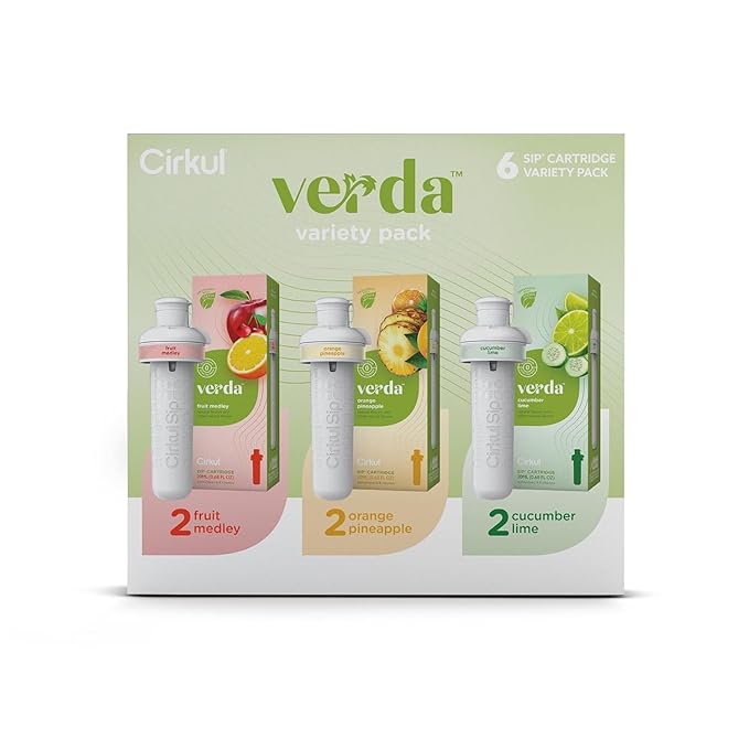 Cirkul Verda Flavor Cartridge Variety Pack with Antioxidants, Stevia, and Vitamin B, 6-Pack (2