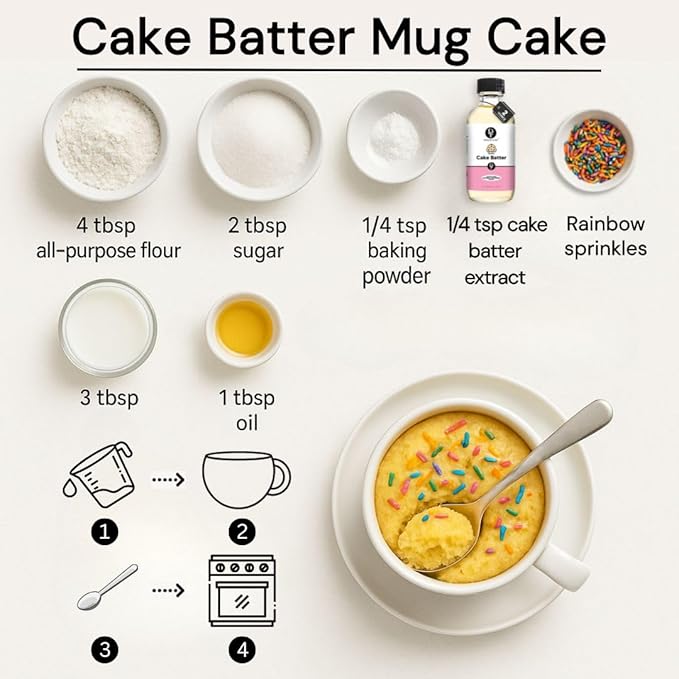 Dolce Flav Natural Cake Batter Extract ??2 Ounce Water-Soluble Kosher, Sugar-Free, Concentrated