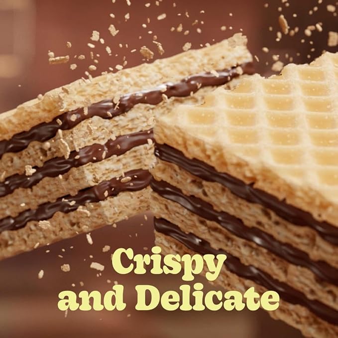 Bauducco Strawberry Wafers - Crispy Wafer Cookies With 3 Delicious, Indulgent, Decadent Layers of