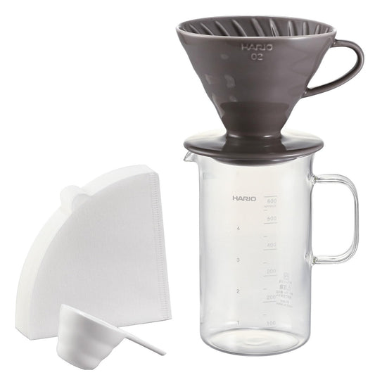 Hario Beaker Server & V60 Dripper Set, 600 ml, Gray