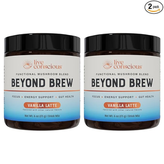 Beyond Brew Vanilla Latte Coffee Alternative - Mushroom Complex w/Lion’s Mane, Reishi, Cordyceps &