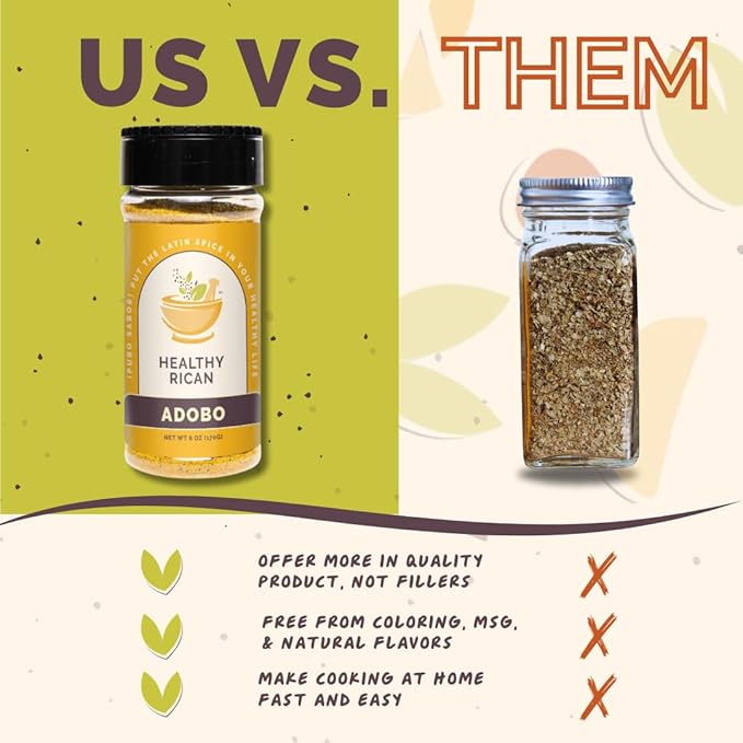 Healthy Rican Adobo Sazon Sofrito Seasoning and Herbs Mix Dry Non GMO No Preservatives MSG