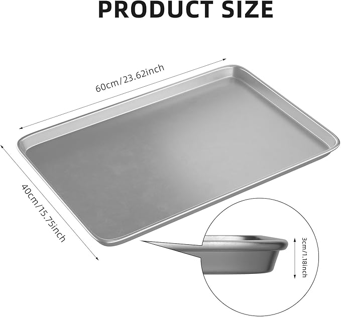 CROSSON 16× 24 Inch Cookie Sheet Pans Set of 12-Baking Tray Jelly Roll Pan Set Commercial Grade