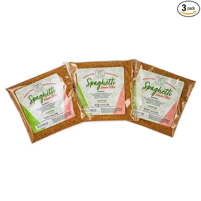 MySALT Spaghetti Sauce Mix 3 Pack – Sodium Free Seasoning for Classic Spaghetti Night – Easy Low
