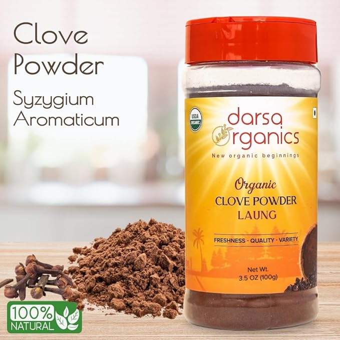 Darsa Organics Cloves Powder 3.5 oz - USDA Organic Ground Cloves from India, Aromatic, Non-GMO