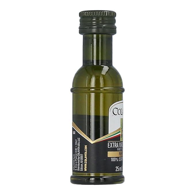 Colavita Mini Sizes - Premium Italian Extra Virgin Olive Oil, Pack of 80 (25ml each, .85oz) Plastic