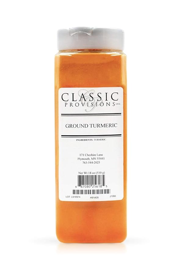Classic Provisions Spices, Turmeric 18oz Ideal for Curry Vegetables Rice Soup Spice Blends and