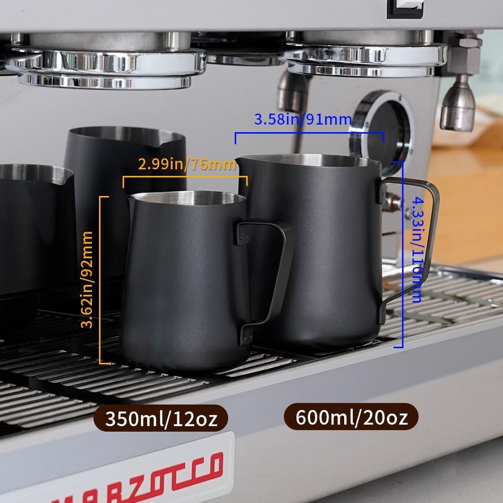 watchget 12oz Milk Frothing Pitcher Stainless Steel Espresso Steaming Jug