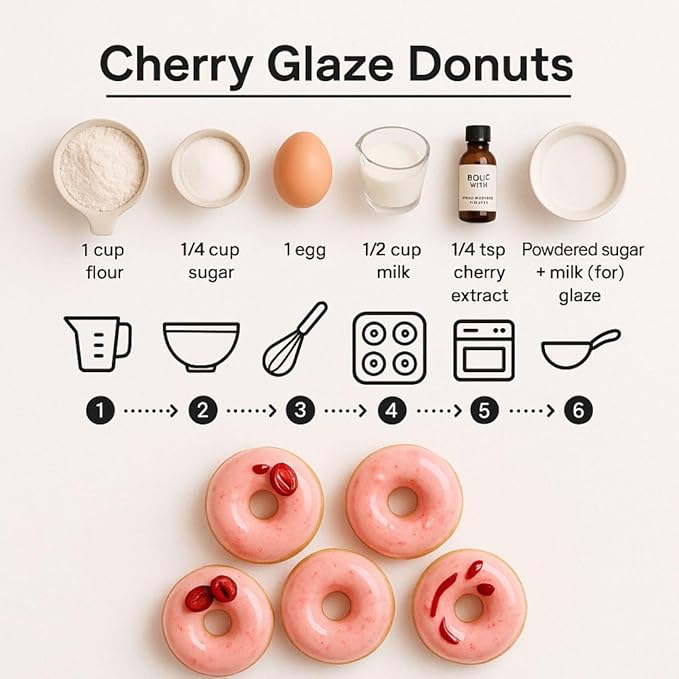 Dolce Flav Cherry Extract ??2 Ounce Oil-Soluble Kosher, Sugar-Free, Concentrated Fruity Flavor for