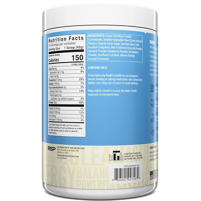 TrueFit Gut Healthy Protein Powder, Grass-Fed Whey Meal Replacement Shake with Prebiotics