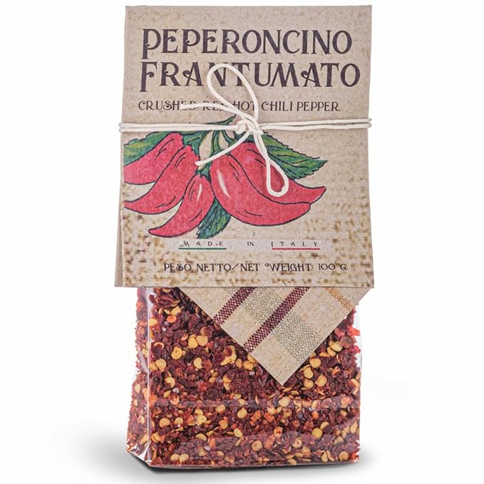 ARTIGIANI DEI SAPORI - Crushed Hot Red Chili Pepper Flakes, 3.5 oz Bag, Spicy Herb Seasoning