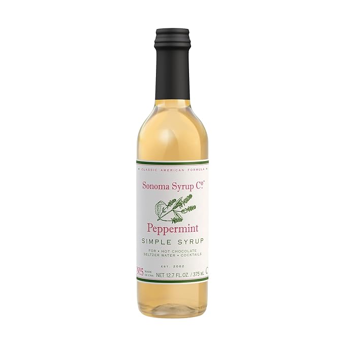 Sonoma Syrup Co. Peppermint Infused Simple Syrup 12.7 fl oz | for Coffee, Cocktails, and Cooking |