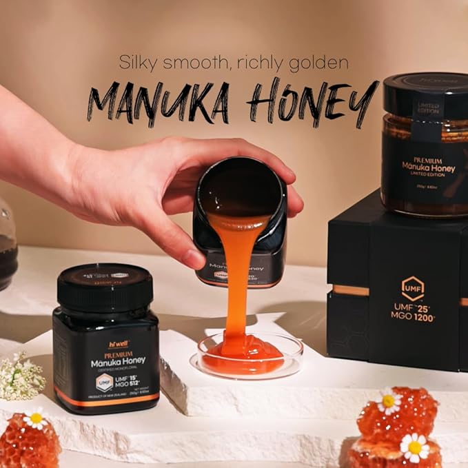 Hi Well Premium New Zealand 100% Manuka Honey UMF 20+ MGO 830+ | Certified Monofloral Raw Honey