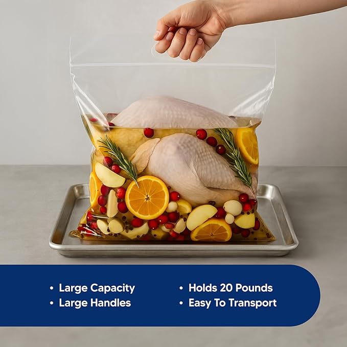 HIC Kitchen Roasting Turkey Brining Bag, Holds 20-Pound Turkey, Brining Liquids, and Seasonings