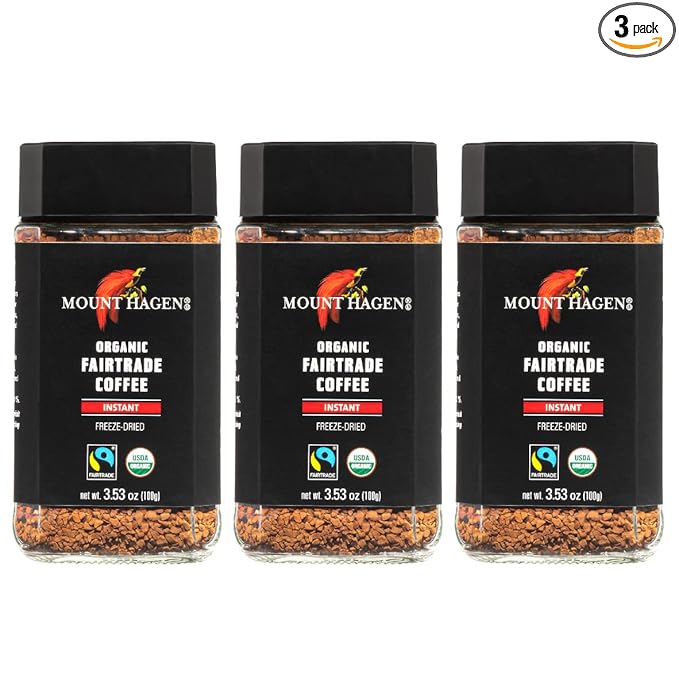Mount Hagen 3.53oz Organic Freeze Dried Instant Coffee - 3 pack | Eco-friendly Coffee Made From